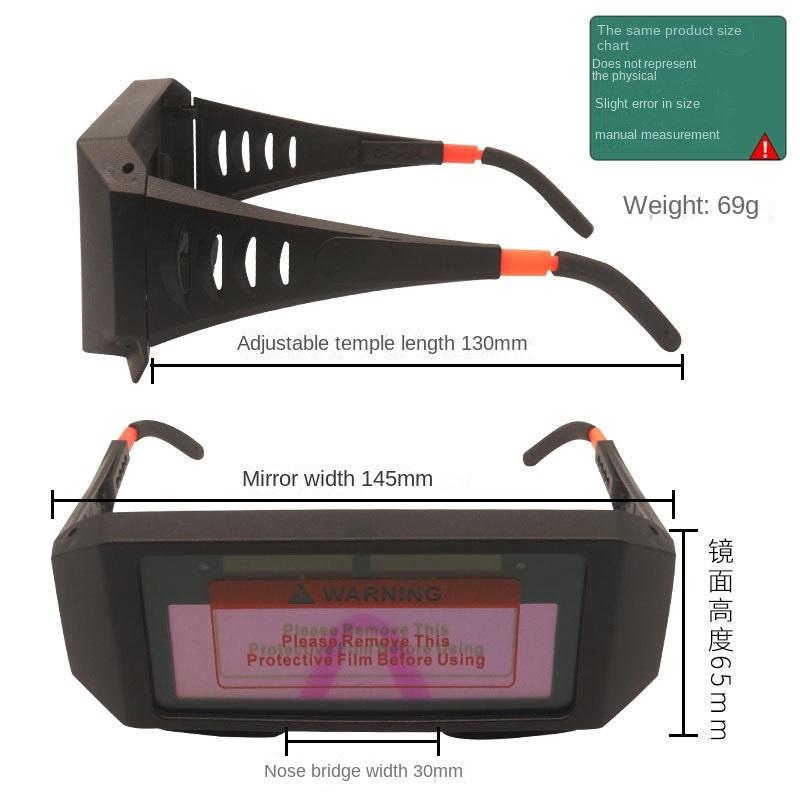 Automatic Dimming, Electric Welding Glasses Welder's Argon Arc Two-protection Welding Protective Glasses, Anti-glare Arc Glare Goggles