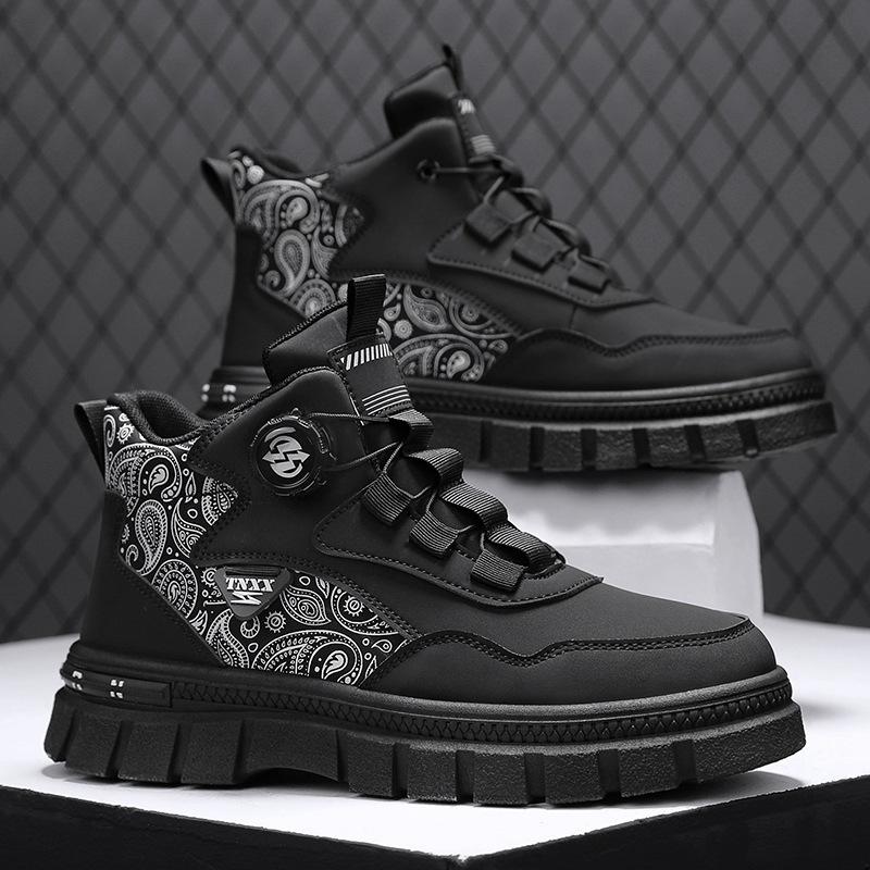 

Высокие ботинки Мартина мужские рабочие ботинки ревень осень и зима 2024 новые ботинки-локомотивы короткие ботинки мужские вращающиеся пуговицы 44