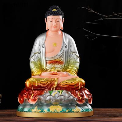 Accessori per la decorazione della casa 1 pz Statua del Buddha Shakyamuni Buddha Amitabha Artigianato in resina Statue del Buddha dell'offerta a casa