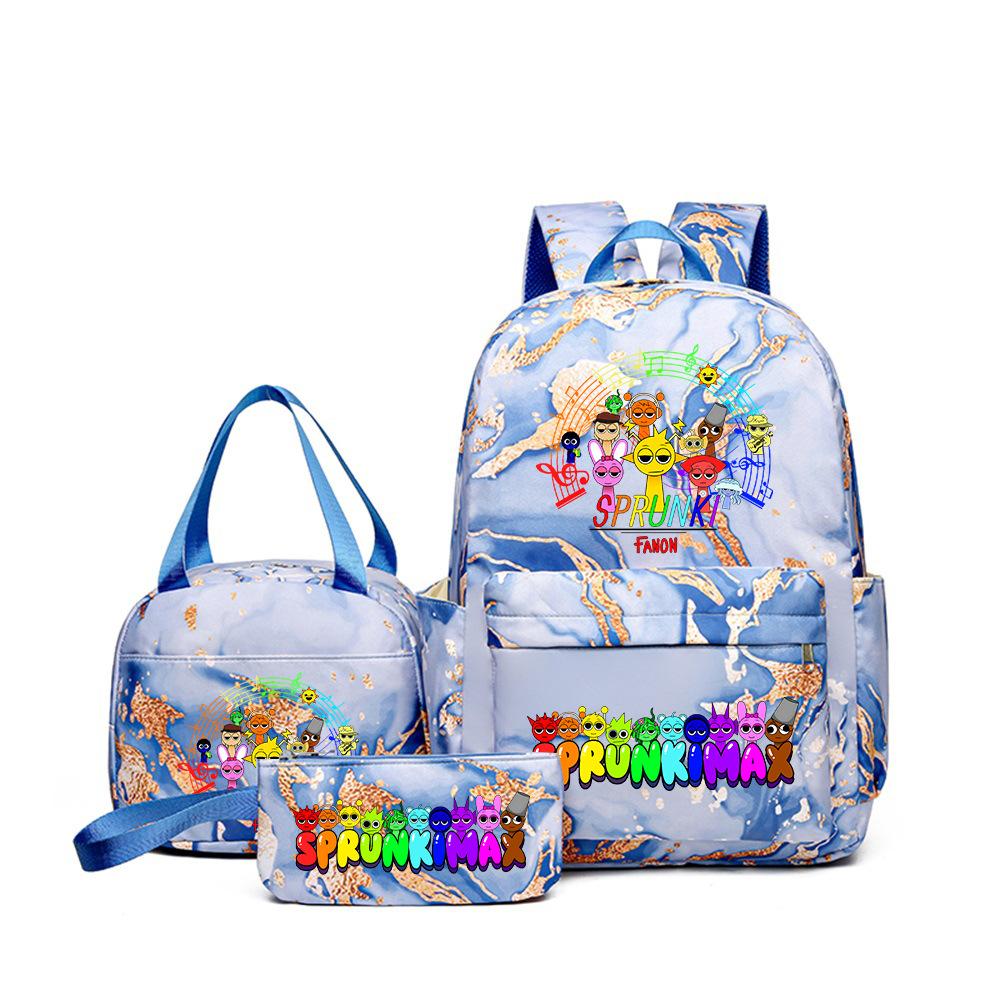 3D New Game Rhythm Box Sprunki School Bag Backpack Elementary and Secondary School Backpack Crossbody Bag Pencil Bag