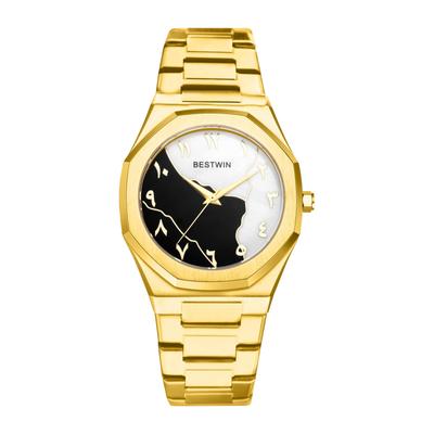 Men's Watch Stainless Steel 3ATM Waterproof Analog Display Simple Fashionable Octagonal Quartz Watch Gold Silver Men's Fashion Accessory