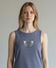 Bonseullipi Bone Heart Sleeveless Top (Charcoal)