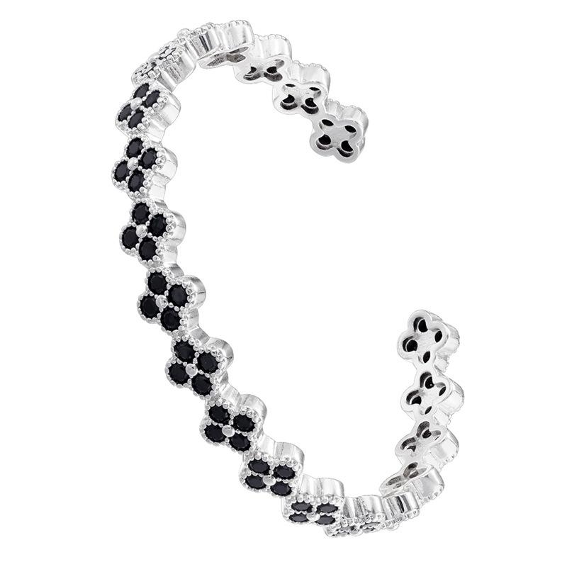 Light Luxury Copper With Colored Diamonds Clover Opening Adjustable Bracelet Flower Petal Bracelet Vl570