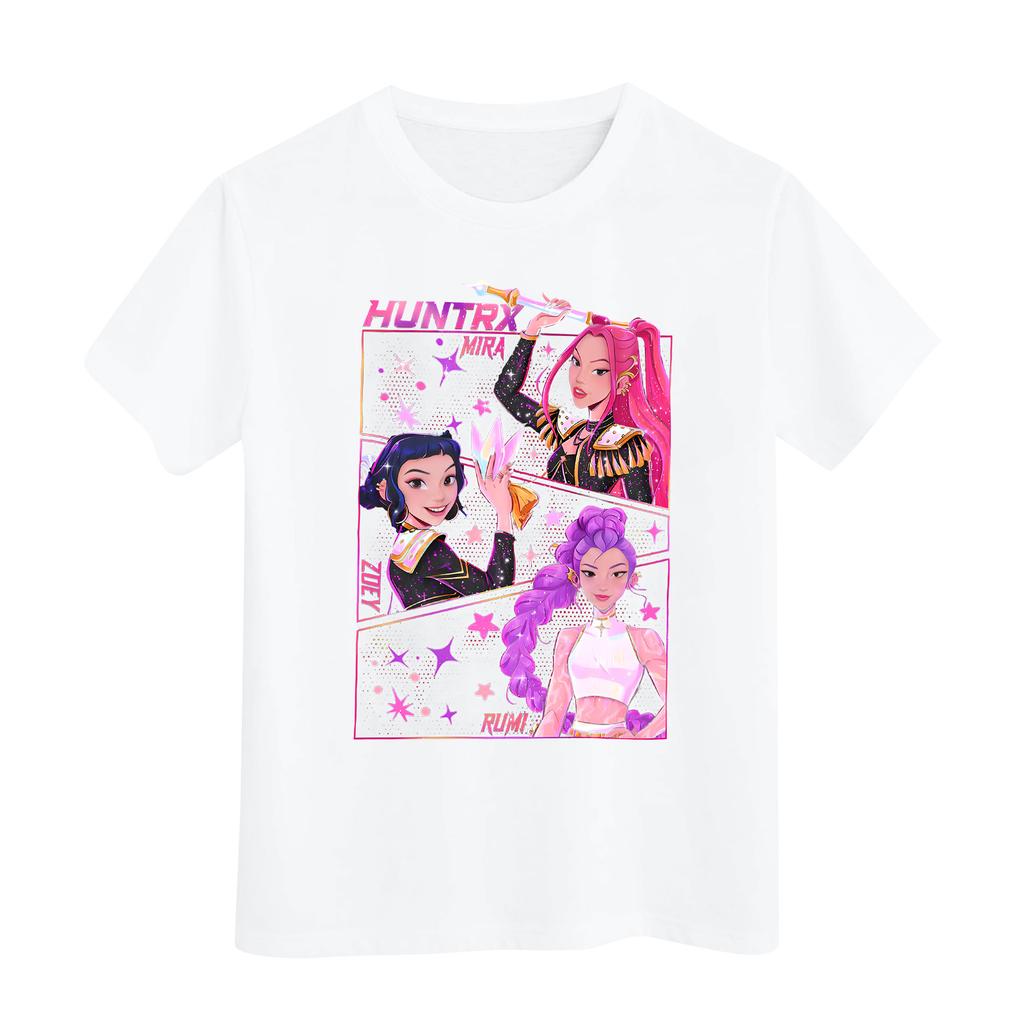 Boys Girls Round Neck Casual Printed Short-sleeved T-shirt Top