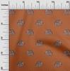 oneOone Cotton Flex Fabric Elephant Block Printed Craft Fabric BTY 40 Inch