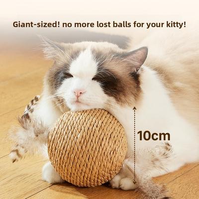 Haustier Katze Sisalbälle zur Selbstunterhaltung und gegen Langeweile, Langlebige und Beißfeste Katzenspielzeuge, Interaktive Kleine Katzenbälle, Katzenspielzeug