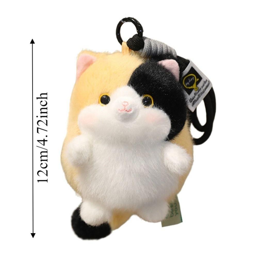 Soft Material Cat Plush Keychain Chubby Design Plush Cat Keychain Cat Plush Pendant Backpack Decor