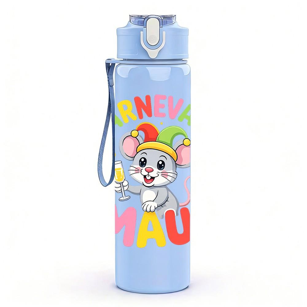 1PC Karnivals Maus Mouse Cartoon Print 750ml Color Plastic Sports Water Bottle Leakproof Flip Straw Lid Suitable for Sports Office Home Use