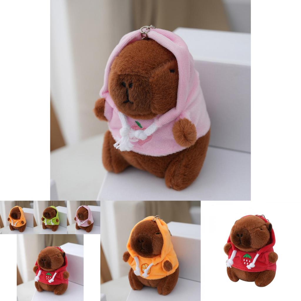 Cute Capybara Plush Pendant Toy Avocado Green Fluffy Stuffed Animal 12cm