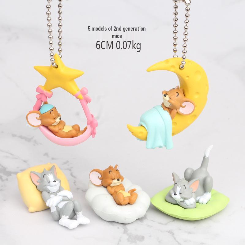 Tom and Jerry Figures: Tom Cat & Jerry Mouse Toy Model Cake Topper and Car Decoration 6 cm