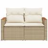 VidaXL Canapé de jardin avec coussins 2 places beige résine tressée 366082