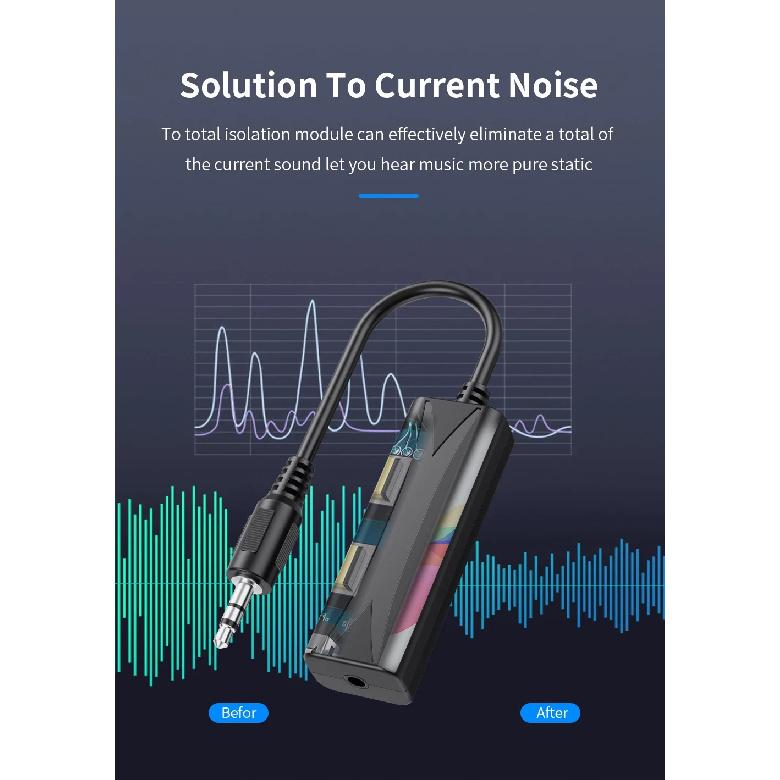 Speaker Line 3.5mm Aux Audio Noise Filter Ground Loop Noise Isolator Eliminate for Car Stereo Audio System Home Stereo Amplifier