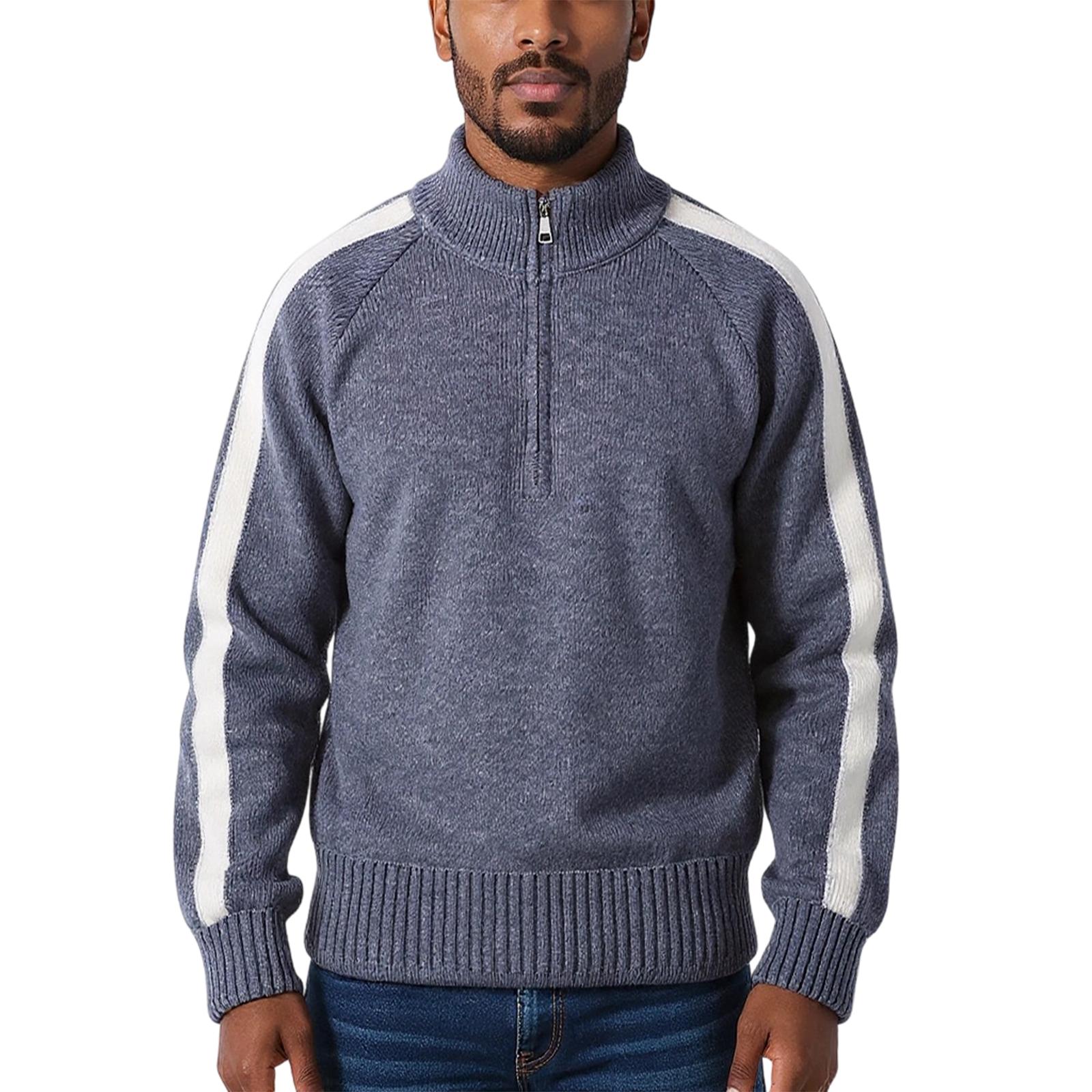 

Мужской Модный Вязаный Пуловер Длинные Рукава Свободный Круглый Вырез Свитер M