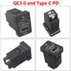 Car USB Charger PD Quick Charge Phone Charging Adapter Outlet Button For Mitsubishi Outlander 14-22 L200 Triton Red LED