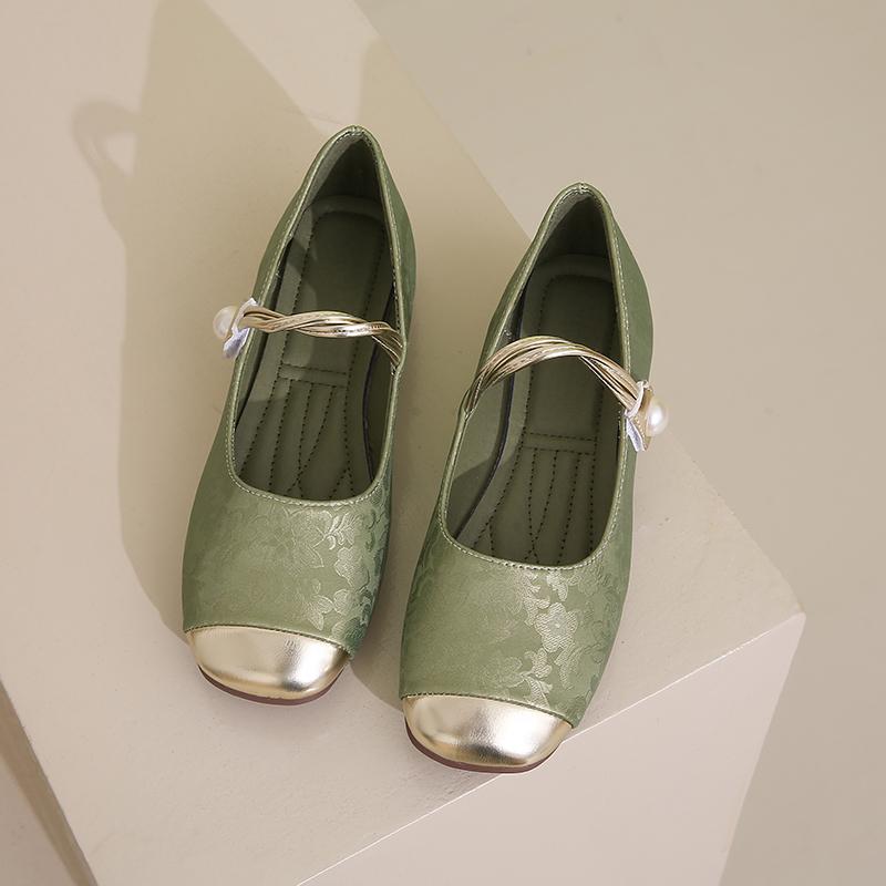 Fashion Elegant 2025 Bowknot Comfort Slip-On Ladies Shoes Ballerina Women's Flat Round Toe Leather Soft-soled Single Shoes Women