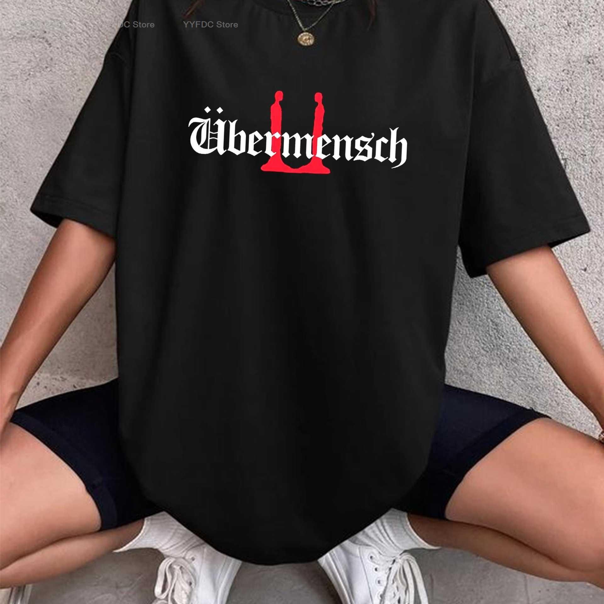 

Женская летняя футболка BIGBANG G Dragon Ubermensch из хлопка с коротким рукавом, футболка K-pop G-dragon Übermensch с принтом букв, топы XL