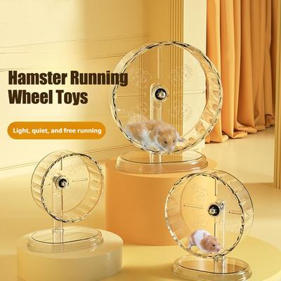 Clear Silent Hamster Running Wheel Hamster Sport Transparent Widened Running Exercise Wheel Spinner Toy Small Pet Roller Bearing