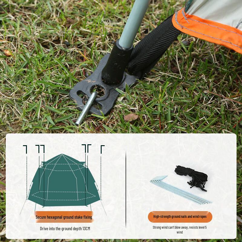 Automatic Hexagonal Outdoor Camping Tent with Mat