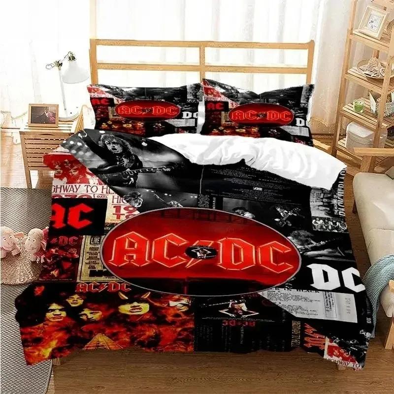 AC/DC Rock Band Bedding Set 3D Print Duvet Cover Set Boys Girls Twin Queen Size Bed Set Kids Adult Fashion Home