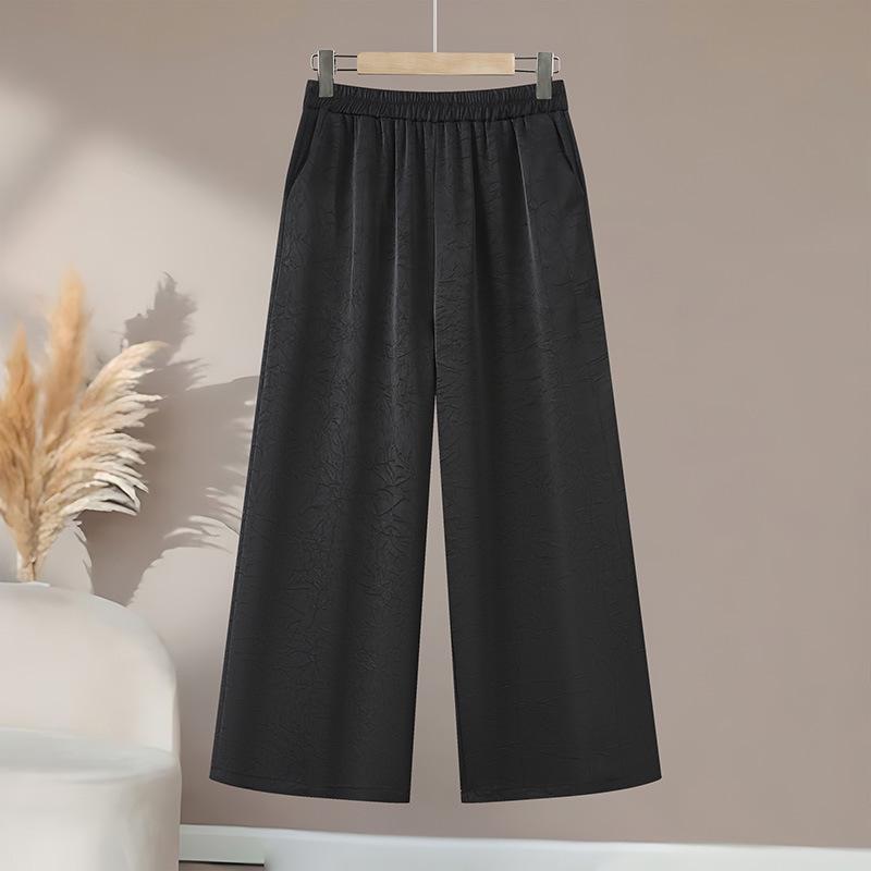 

2025 Spring Elastic Waist Trousers for Middle-aged & Elderly Women 4XL (135-145 kg) чёрный