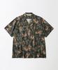 OUTSTANDING Hawaiian Open Collar Half Shirt Bamboo Tiger_Black