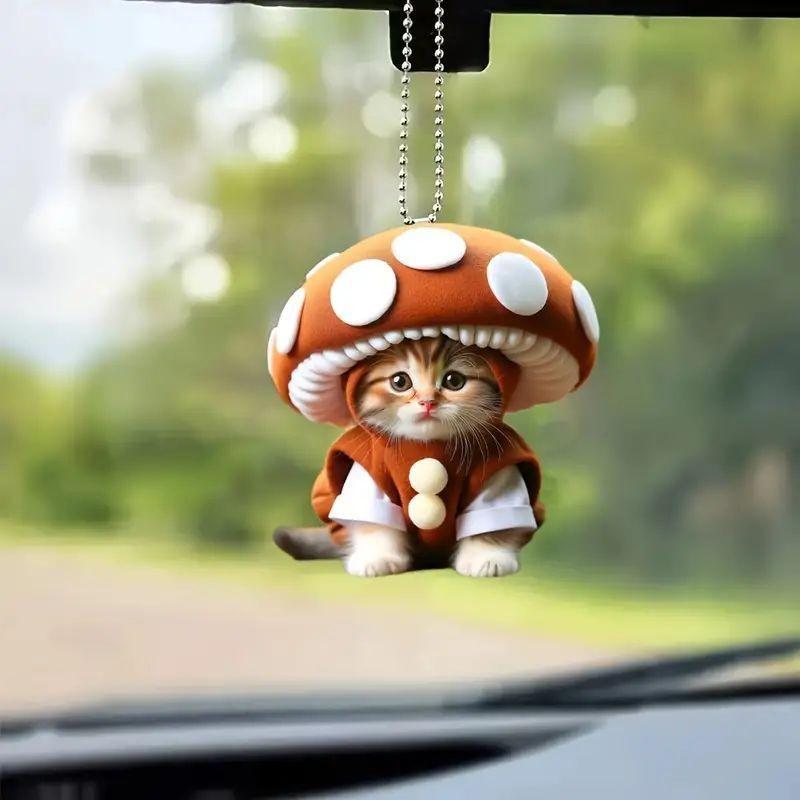 Acrylic Colorful Cartoon Cat Charm For Eyecatching Car Decoration And Gifts