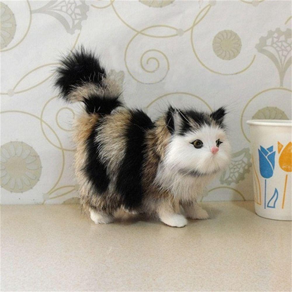 Animal Fake Cat for Children Kitten Doll Simulation Cat Cat Model Plush Cat Toys Stuffed Kitten