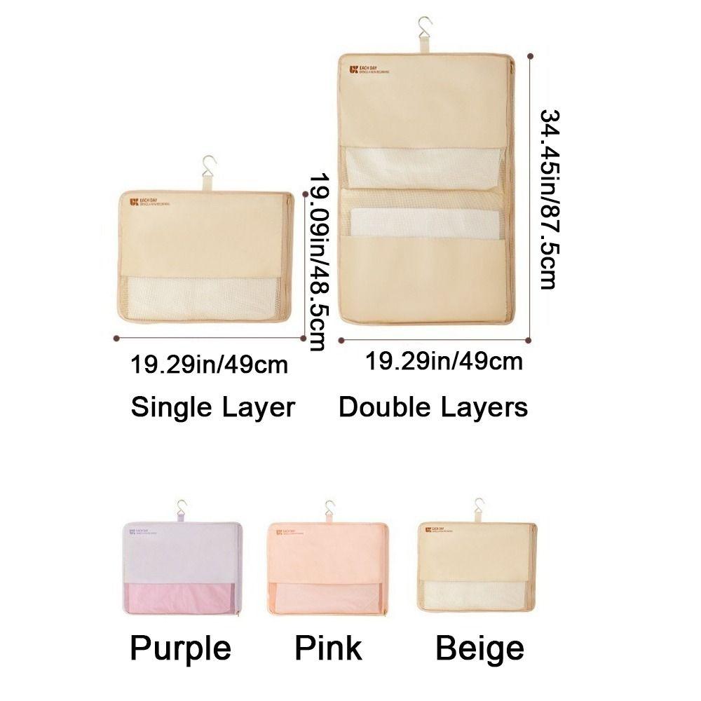 Mesh Hanging Clothes Organizer Large Capacity Space Saving Clothes Hanger Bag Visible with Hook Clothing Storage Bag Wardrobes
