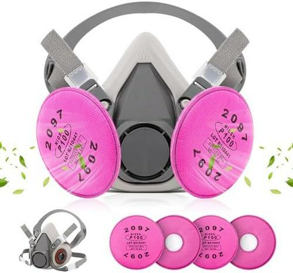 Toxic Smoke Half-Face Mask for Pesticide, Spray Paint, Chemical, Dustproof, and Firefighting Protection