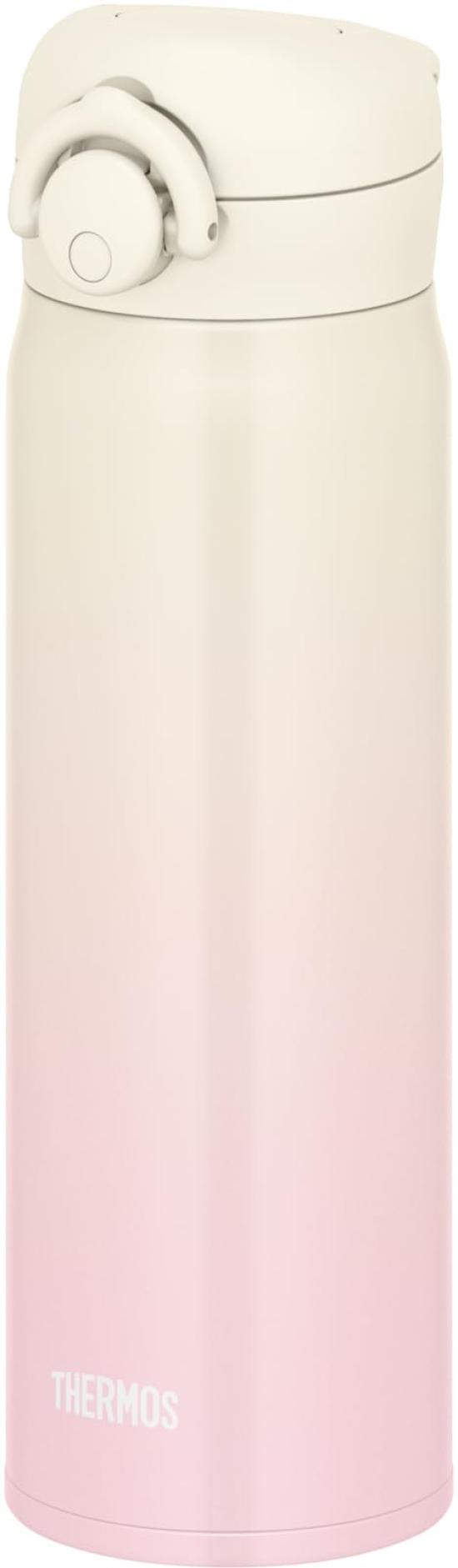 

Thermos Vacuum Insulated Portable Mug, 500ml, Ivory Pink, Removable Spout for Easy Cleaning, Lightweight, One-Touch Opening, Stainless Steel Bottle,