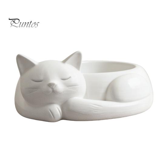 Pot de fleurs chat mignon Support de rangement pour bijoux imprimé en 3D, Pot de fleurs pour succulentes, Style de décoration à texture délicate nordique Organisateur de bureau pour bagues