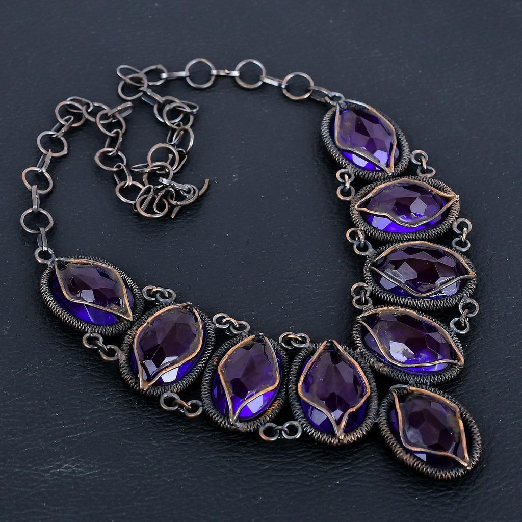 Amethyst Necklace, 999 Copper Wire Wrapped Gemstone Jewelry, Handmade Necklace Amazing Jewelry, Gift For Her