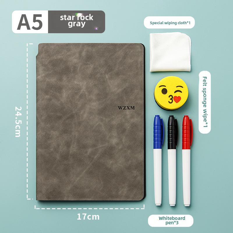 

Комплект из стираемой двухсторонней доски для записей формата А5 - ежедневник и доска для записей из искусственной кожи для студентов и офиса