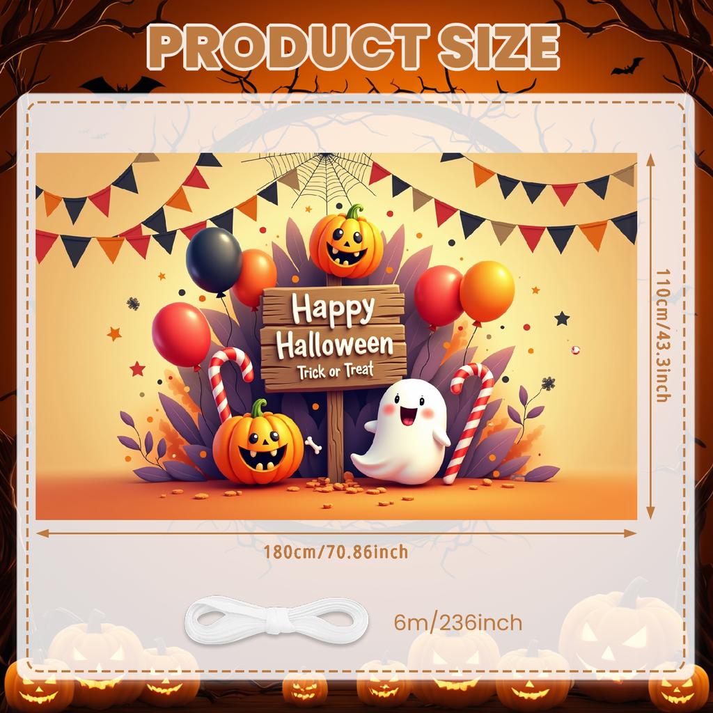 Happy Halloween Sign Bunting Flags Event Banner Trick Or Treat Banner Halloween Icons Halloween Banner For Celebration
