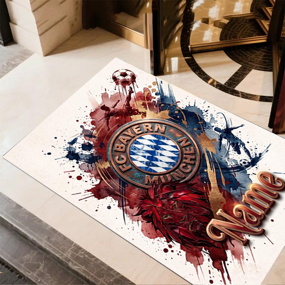 FC Bayern München Fan Art Teppich Design für Studentenwohnheim Küche Esszimmer Spielzimmer Rutschfester Teppich Anime Büro Dekoration Geburtstags-/Weihnachtsgeschenk