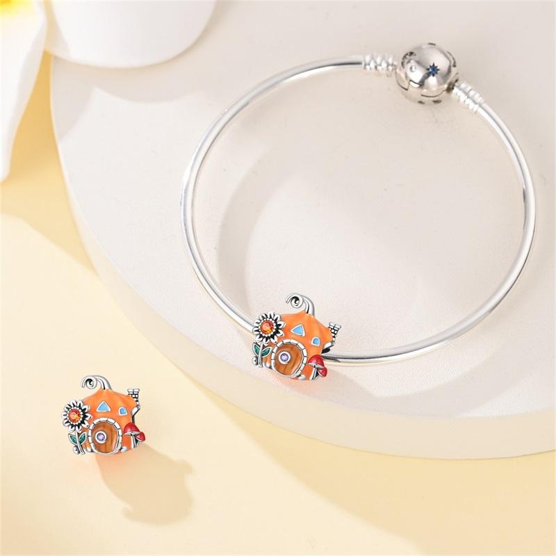 Copper Pumpkin House Beads Jewellery Fit Original Bracelet Necklace For Women Diy Gift
