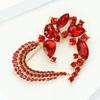 Rhinestone Heart Brooch for Women Flower Love Office Party Lapel Pins Gifts