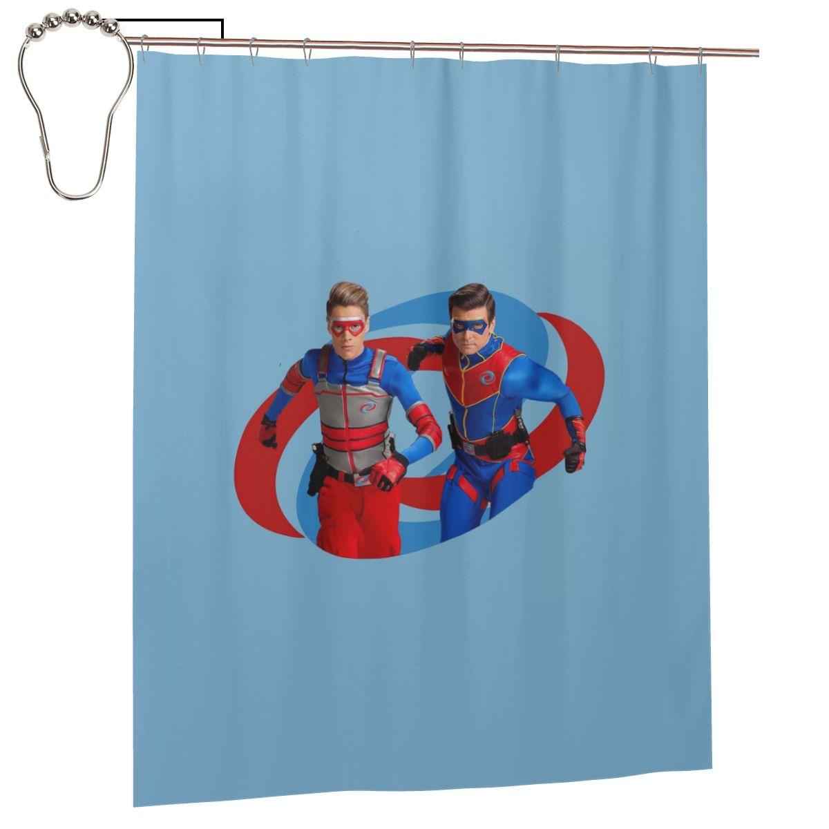 

Henry Danger - Action Logo Shower Curtain Bathroom Polyester Waterproof Bath Curtains With Hooks W60H190(CM)-1 Pcs