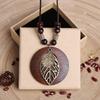 Retro Wooden Collar Decoration Female Jewelry Neck Accessories Clothing Pendant Necklace Sweater Necklace Sweater Chain