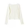 Womens Slim Fit Solid Color Knit Cardigan Sweater - Round Neck Long Sleeve Elegant Casual Top