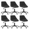 Day and Night - Day and Night Swivel Dining Chairs 6 Units Black Velvet