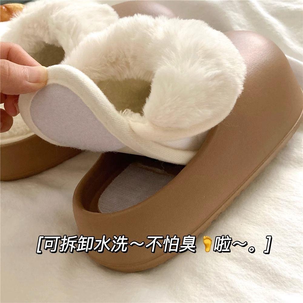 Rutschfeste Abnehmbare Sohle Winter Hausschuhe Damen Dicke Baumwolle Zuhause Indoor Rutschfest Hausschuhe