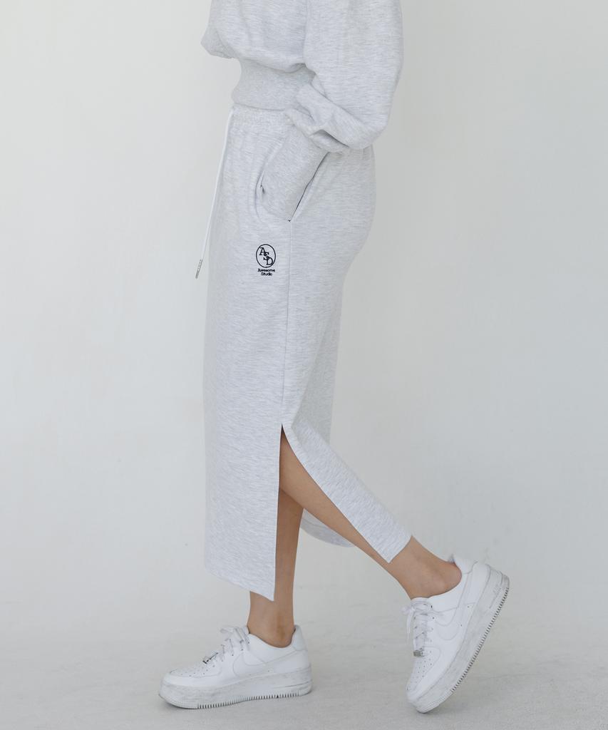 Awesome Studio Women'S Sweat Long Skirt Grey White