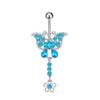 Blue Series Stainless Steel Butterfly Navel Ring - Fashionable Japanese Korean Sexy Goddess Jewelry