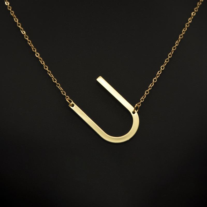 Kvinne 26 engelske bokstaver Ornament Ripple Chain Personlig brevkjede