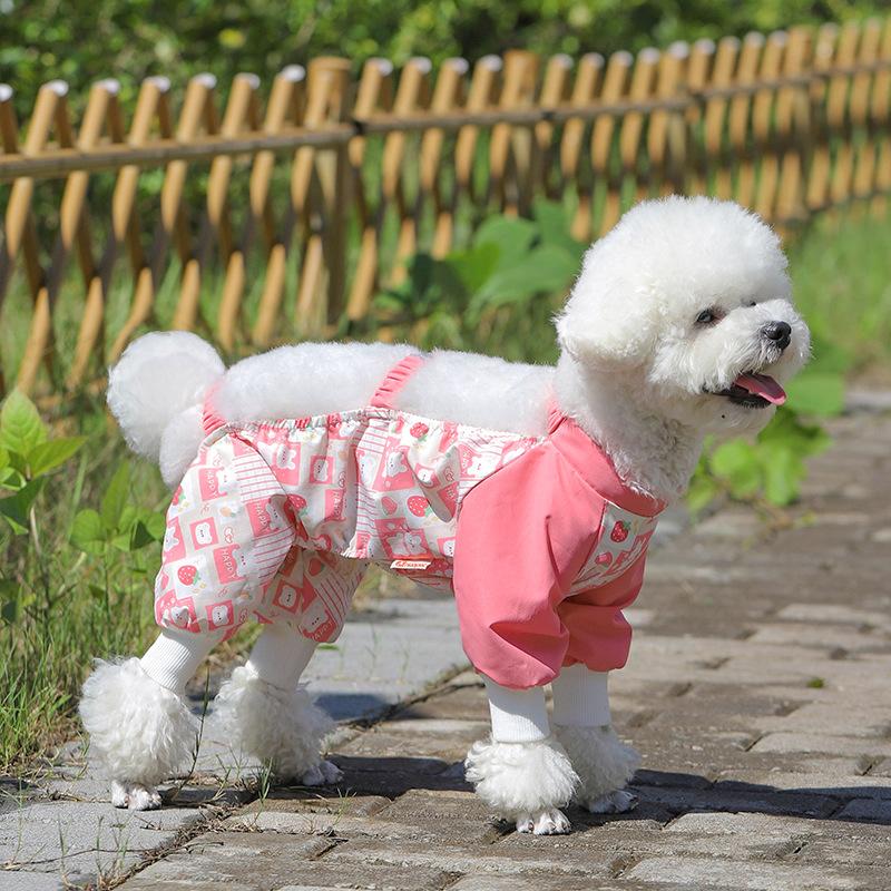 Dog Dust Pants Waterproof Four-Legged Clothes for Small Dogs Pomeranian Outdoor Raincoat Anti-Shedding Leg Cover Pet Clothes