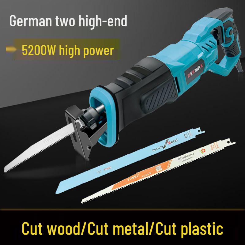 High-Power German Electric Handheld Reciprocating Saw for Cutting Metal & Wood