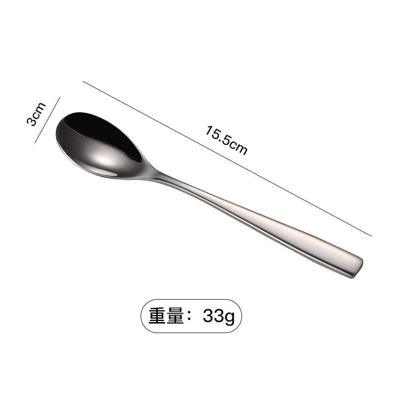 304 stainless steel heavy western food teaspoon coffee stirring spoon 4mm thick square handle children's soup more western tableware