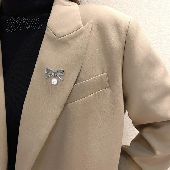 Anti-oxidation Brooch Pin Bow Shape Alloy Lapel Pin with Imitation
