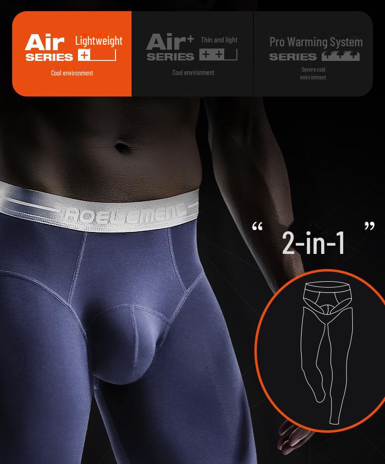 Men's Slim Fit Thin Warm Leggings for Autumn and Winter